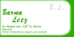barna letz business card